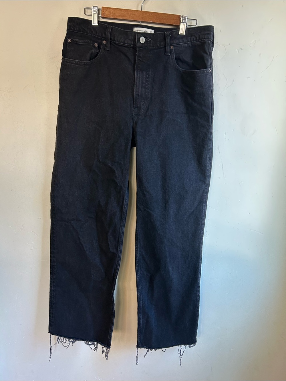 Abercrombie & Fitch 90s Relaxed High Rise Jeans Black 31 12L Long y2k